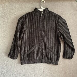 Vintage Adolfo Sport Black Crepe Fashion Jacket L